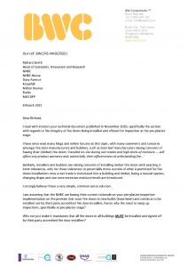 BWC Letter to RH - NHBC