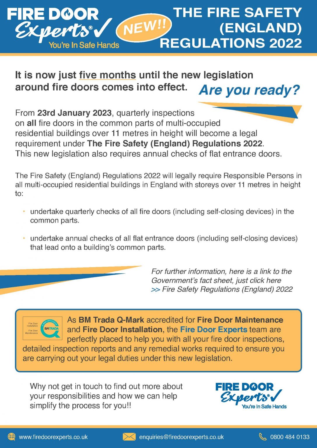 Are you ready for The Fire Safety (England) Regulations 2022??