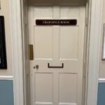 Craigmyle Room heritage door, remediated and reinstated, with engraved nameplate