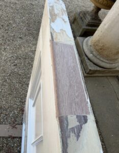 Previous hinge locations let in and repaired