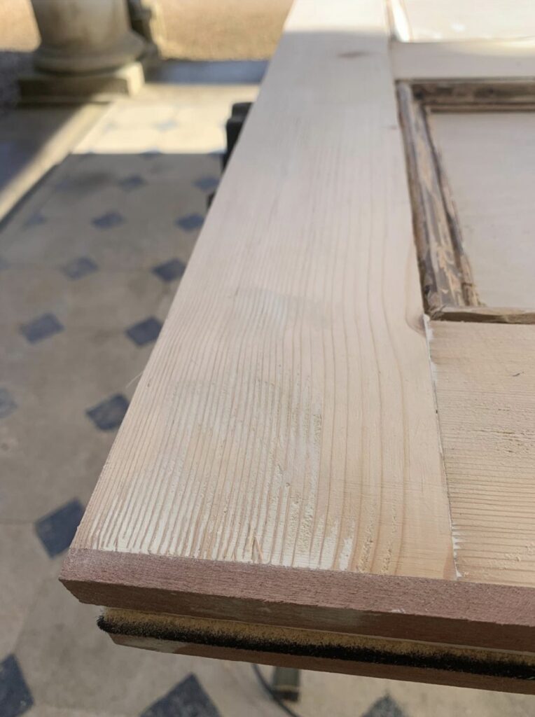 New hardwood lippings and rebated drop-down cold-smoke seal to the door-leaf edge