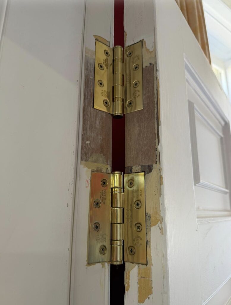 New UKCA Certifire-approved fire-rated hinges installed